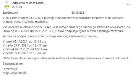 V ZD Laško prihaja nov zdravnik